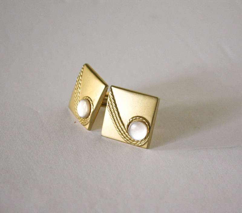 Gebürstet Gold Finish Manschettenknöpfe von KleinDesignVintage