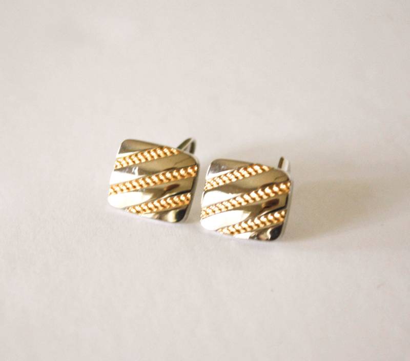 Silber Manschettenknöpfe Abgerundete Ecke von KleinDesignVintage