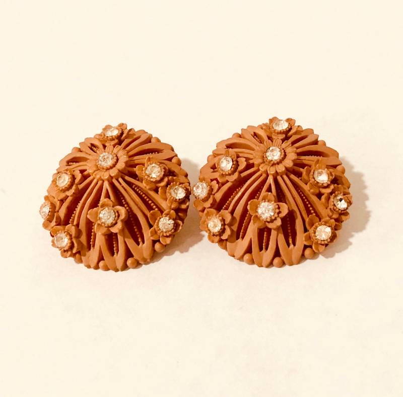 Vintage Große Ohrclips Mit Strass von KleinDesignVintage