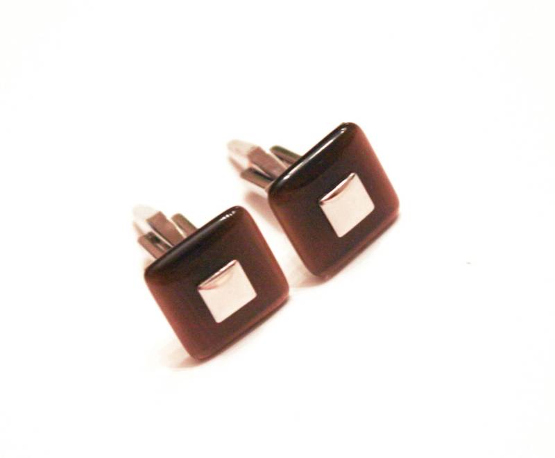 Vintage Lucite Bronze Manschettenknöpfe von KleinDesignVintage