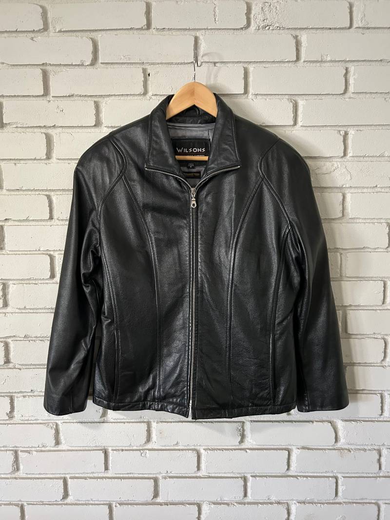 "Wilson's House Of Leather Schwarze Lederjacke, Größe "S" von KleinDesignVintage