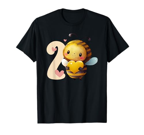 Kleine Biene mit Herz Kinder Geburtstag 2 Jahre Mädchen T-Shirt Kleine Biene mit Herz Kinder Geburtstag 2 Jahre Mädchen T-Shirt von Kleine Biene Geburtstag für Mädchen Kinder
