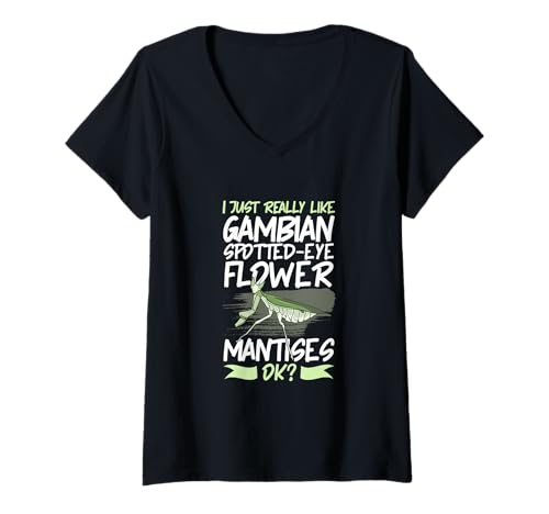 Damen Lieblingstier Kleine Blütenmantis T-Shirt mit V-Ausschnitt Damen Lieblingstier Kleine Blütenmantis T-Shirt mit V-Ausschnitt von Kleine Blütenmantis Designs