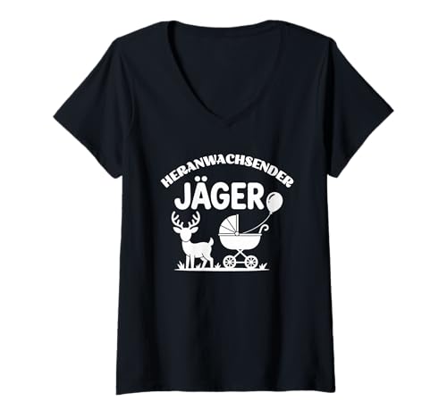 Damen Geboren um mit Papa jagen zu gehen Kinder Jagd T-Shirt mit V-Ausschnitt Damen Geboren um mit Papa jagen zu gehen Kinder Jagd T-Shirt mit V-Ausschnitt von Kleine Jäger ganz groß, Jagd
