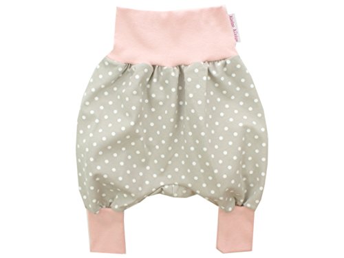 Kleine Könige Pumphose Baby Mädchen Hose · Modell Dots Punkte Beige, Altrosa · Ökotex 100 Zertifiziert · Größen 62/68 von Kleine Könige