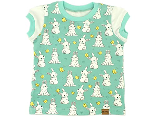 Kleine Könige Baby Kinder T Shirt Mädchen · Modell Küken Häschen Kleiner Hase Mint, hellmint · Ökotex 100 Zertifiziert · Größe 110/116 von Kleine Könige