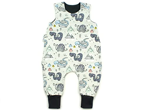 Kleine Könige Baby Strampler Jungen Baby Body · Modell Dino Drache Arthur grau, anthrazit · Ökotex 100 zertifiziert · Größe 74/80 von Kleine Könige