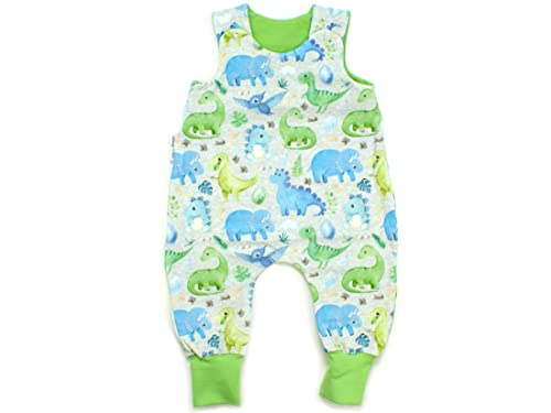 Kleine Könige Baby Strampler Jungen Baby Body · Modell Dinosaurier Little Dino grau, lemon · Ökotex 100 zertifiziert · Größe 50/56 von Kleine Könige