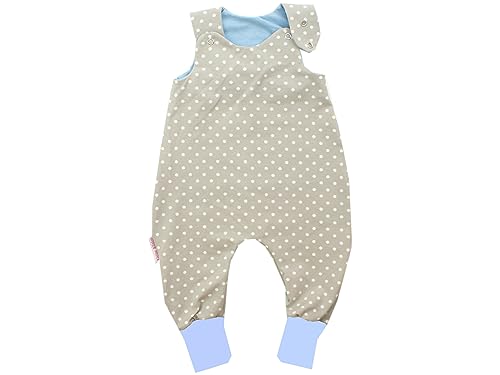 Kleine Könige Baby Strampler Jungen Baby Body · Modell Dots Punkte beige, hellblau · Ökotex 100 zertifiziert · Größe 86/92 von Kleine Könige