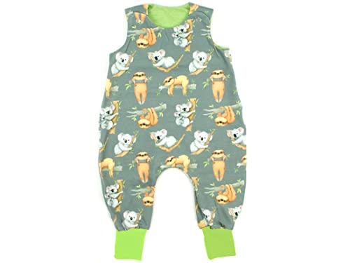 Kleine Könige Baby Strampler Jungen Baby Body · Modell Koala & Faultier grau, lemon · Ökotex 100 zertifiziert · Größe 62/68 von Kleine Könige