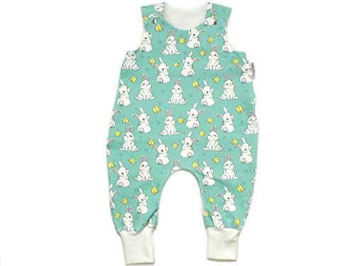 Kleine Könige Baby Strampler Jungen Baby Body · Modell Küken Kleiner Hase mint, weiß · Ökotex 100 zertifiziert · Größe 62/68 von Kleine Könige