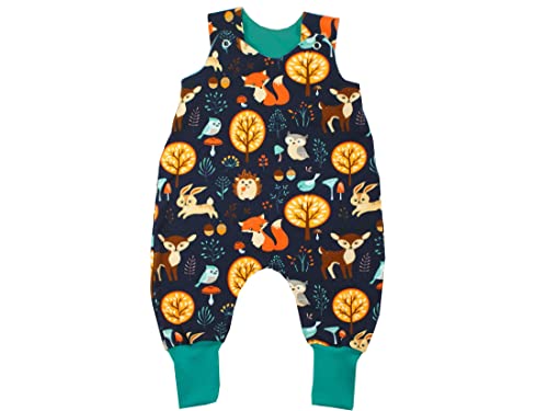 Kleine Könige Baby Strampler Jungen Baby Body · Modell Tiere Wald Forest Friends marine, tanne · Ökotex 100 zertifiziert · Größe 50/56 von Kleine Könige