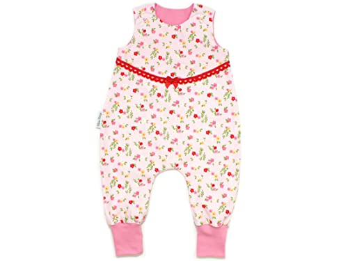 Kleine Könige Baby Strampler Mädchen Baby Body · Modell Cord Babycord Blümchen rosa mit Spitze, rosa · Ökotex 100 zertifiziert · Größe 62/68 von Kleine Könige