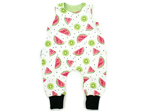 Kleine Könige Baby Strampler Mädchen Baby Body · Modell Kiwi Melone Fruity, schwarz · Ökotex 100 zertifiziert · Größe 74/80 von Kleine Könige