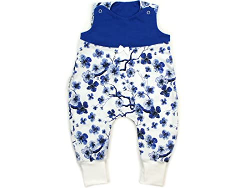 Kleine Könige Baby Strampler Mädchen Baby Body · Modell Blumen Blüten Blue Flowers geteilt, weiß · Ökotex 100 zertifiziert · Größe 50/56 von Kleine Könige