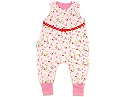 Kleine Könige Baby Strampler Mädchen Baby Body · Modell Cord Babycord Blümchen rosa mit Spitze, rosa · Ökotex 100 zertifiziert · Größe 74/80 von Kleine Könige