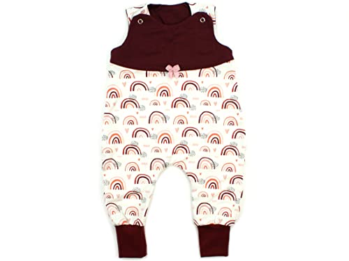 Kleine Könige Baby Strampler Mädchen Baby Body · Modell Regenbogen Lovely Rainbow geteilt, bordeaux · Ökotex 100 zertifiziert · Größe 62/68 von Kleine Könige