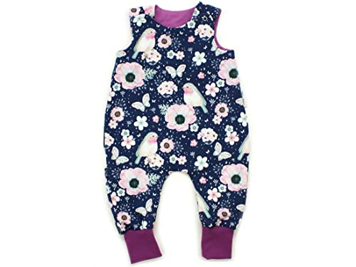 Kleine Könige Baby Strampler Mädchen Baby Body · Modell Schmetterling Vögel Birds magenta, magenta · Ökotex 100 zertifiziert · Größe 62/68 von Kleine Könige