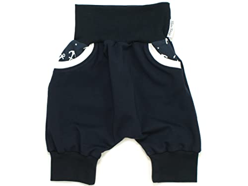 Kleine Könige Kurze Pumphose Baby Jungen Shorts Bermuda mit Taschen · Modell Uni Marine Taschen Ankertanz Marine, Marine · Ökotex 100 Zertifiziert · Größe 110/116 von Kleine Könige