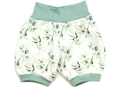 Kleine Könige Kurze Pumphose Baby Mädchen Shorts · Modell Eukalyptus weiß, Mint · Ökotex 100 Zertifiziert · Größe 86/92 von Kleine Könige