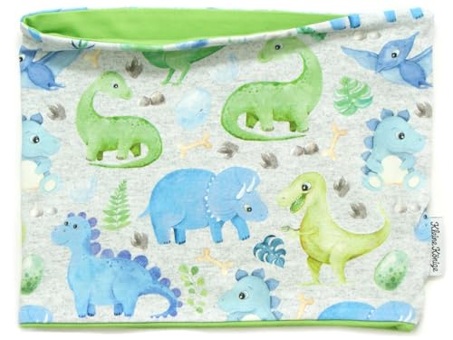 Kleine Könige Loop Schal Kinder Jungen bis 10 Jahre · Modell Dinosaurier Little Dino, lemon · Ökotex 100 zertifiziert · Made in Germany von Kleine Könige