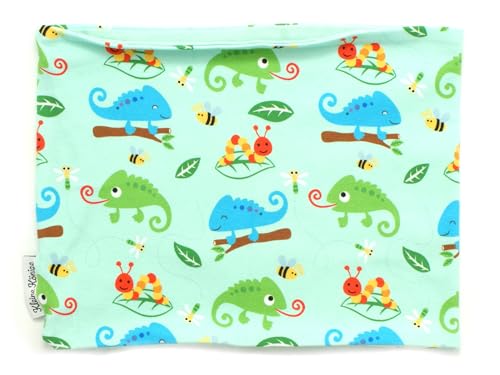 Kleine Könige Loop Schal Kinder Jungen bis 10 Jahre · Modell Eidechse Raupe Krabbeltiere aqua, aqua · Ökotex 100 zertifiziert · Made in Germany von Kleine Könige