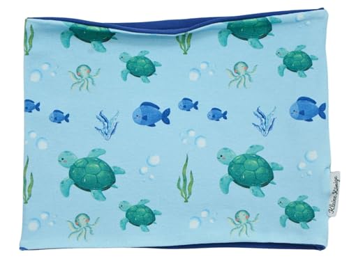 Kleine Könige Loop Schal Kinder Jungen bis 10 Jahre · Modell Schildkröte Fische Meeresabenteuer blau, royalblau · Ökotex 100 zertifiziert · Made in Germany von Kleine Könige
