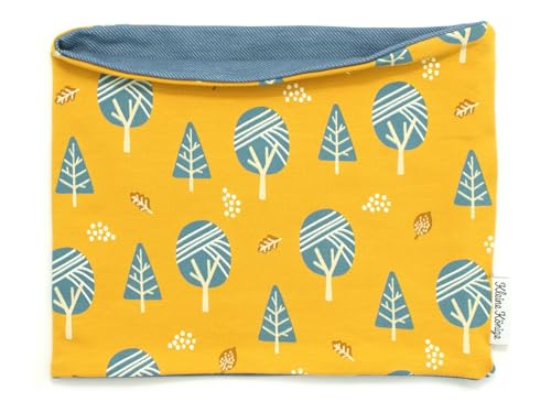 Kleine Könige Loop Schal Kinder Jungen bis 10 Jahre · Modell Wald Blue Wood senfgelb, jeansj. blau · Ökotex 100 zertifiziert · Made in Germany von Kleine Könige