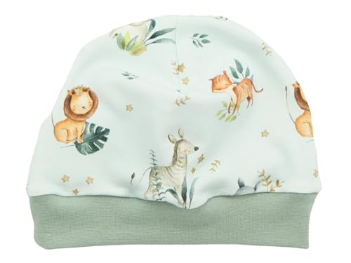 Kleine Könige Mütze Baby Jungen Beanie · Modell Fuchs Löwe Animal Kings, Mint · Ökotex 100 Zertifiziert · Größe 62/68 von Kleine Könige