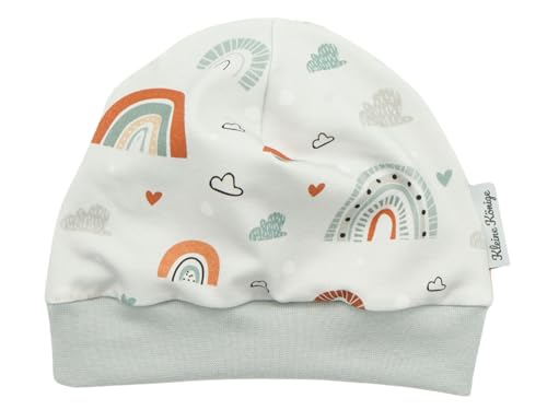 Kleine Könige Mütze Baby Jungen Beanie · Modell Regenbogen Small Rainbows, hellgrau · Ökotex 100 Zertifiziert · Größe 86/92 von Kleine Könige