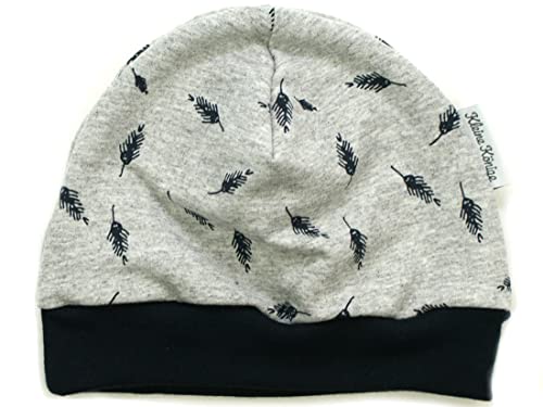 Kleine Könige Mütze Baby Mädchen Beanie · Mitwachs-Funktion · Modell Federn Marine, Marine · Ökotex 100 Zertifiziert · Größe 98/104 von Kleine Könige