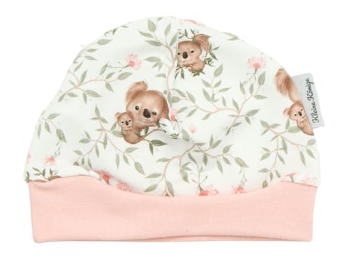 Kleine Könige Mütze Baby Mädchen Beanie · Modell Bambus Sweet Koala weiß, Altrosa · Ökotex 100 Zertifiziert · Größe 62/68 von Kleine Könige
