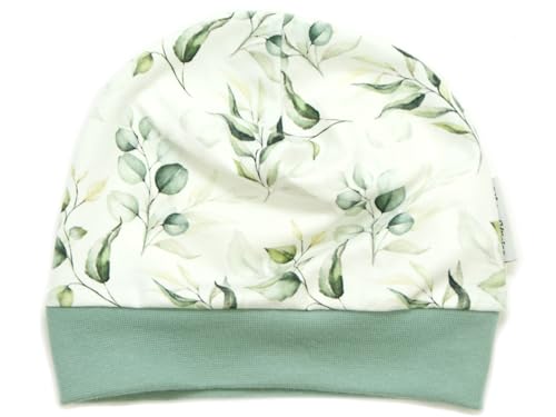 Kleine Könige Mütze Baby Mädchen Beanie · Modell Eukalyptus weiß, Mint· Ökotex 100 Zertifiziert · Größe 86/92 von Kleine Könige