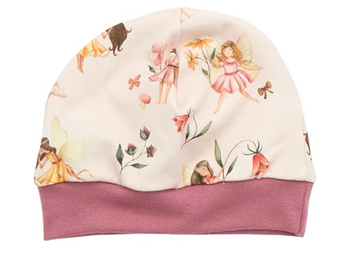 Kleine Könige Mütze Baby Mädchen Beanie · Modell Fee Blume Blumenfee rosa, Beere · Ökotex 100 Zertifiziert · Größe 62/68 von Kleine Könige
