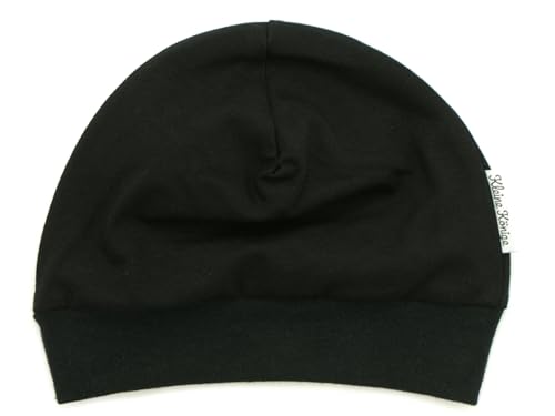 Kleine Könige Mütze Baby Mädchen Beanie · Modell Uni schwarz, schwarz · Ökotex 100 Zertifiziert · Größe 86/92 von Kleine Könige