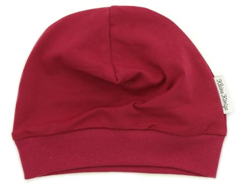 Kleine Könige Mütze Baby Mädchen Beanie · Modell Uni weinrot, weinrot · Ökotex 100 Zertifiziert · Größe 98/104 von Kleine Könige