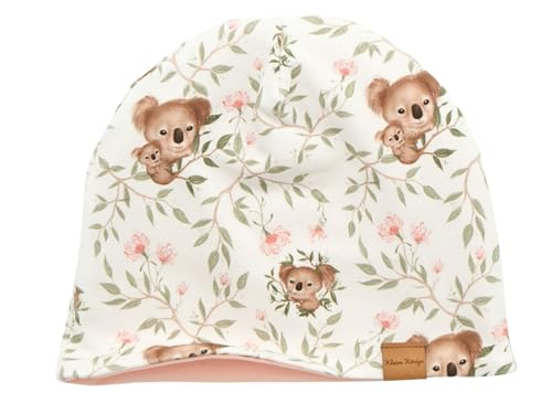 Kleine Könige Mütze Kinder Mädchen Beanie · Modell Bambus Sweet Koala weiß, Altrosa · Ökotex 100 Zertifiziert · Größe 98/104 (KU 47-50) von Kleine Könige