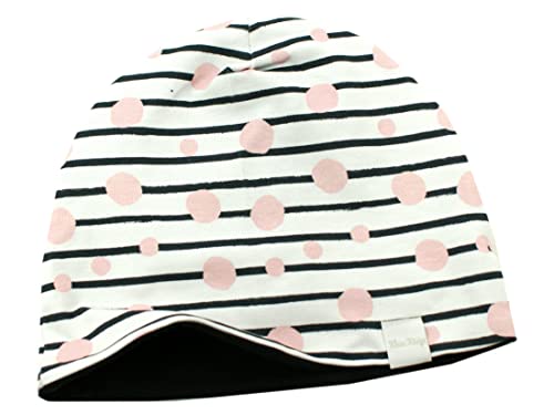 Kleine Könige Mütze Kinder Mädchen Beanie · Modell Punkte Babydots rosa, schwarz · Ökotex 100 Zertifiziert · Größe 134/140 (KU 55-57) von Kleine Könige