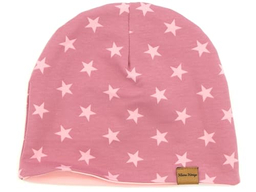 Kleine Könige Mütze Kinder Mädchen Beanie · Modell Superstar Sterne Beere, rosa · Ökotex 100 Zertifiziert · Größe 122/128 (KU 52-54) von Kleine Könige