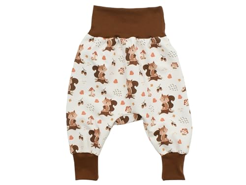 Kleine Könige Pumphose Baby Jungen Hose · Modell Pilze Eichhörnchen, Hellbraun · Ökotex 100 Zertifiziert · Größe 62/68 von Kleine Könige