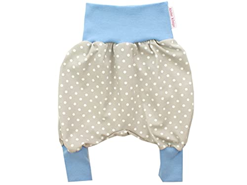 Kleine Könige Pumphose Baby Jungen Hose · Modell Pünktchen Punkte Beige, hellblau · Ökotex 100 Zertifiziert · Größe 86/92 von Kleine Könige