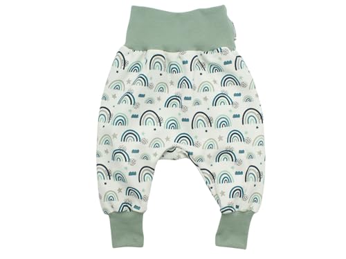 Kleine Könige Pumphose Baby Jungen Hose · Modell Regenbogen Lovely Rainbow Petrol, Mint · Ökotex 100 Zertifiziert · Größe 62/68 von Kleine Könige