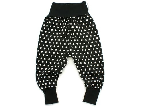 Kleine Könige Pumphose Baby Jungen Hose · Modell Sterne Superstar schwarz, schwarz · Ökotex 100 Zertifiziert · Größe 110/116 von Kleine Könige