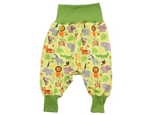 Kleine Könige Pumphose Baby Jungen Hose · Modell Tiger Löwe Zebra Dschungeltiere Lemon, grün · Ökotex 100 Zertifiziert · Größe 110/116 von Kleine Könige