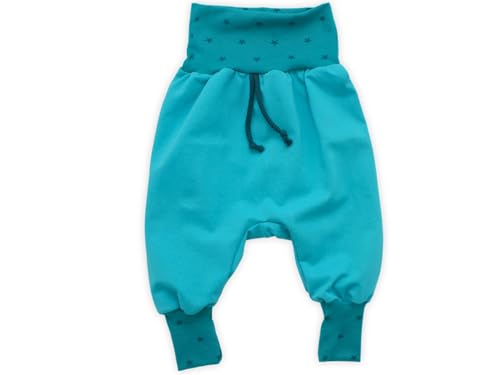 Kleine Könige Pumphose Baby Jungen Hose · Modell Uni Petrol mit Kordel, Sterne Petrol · Ökotex 100 Zertifiziert · Größe 50/56 von Kleine Könige
