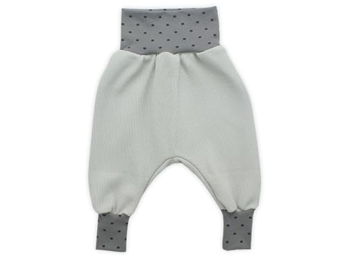 Kleine Könige Pumphose Baby Jungen Hose · Modell Uni Strick hellgrau, Punkte grau · Ökotex 100 Zertifiziert · Größe 86/92 von Kleine Könige