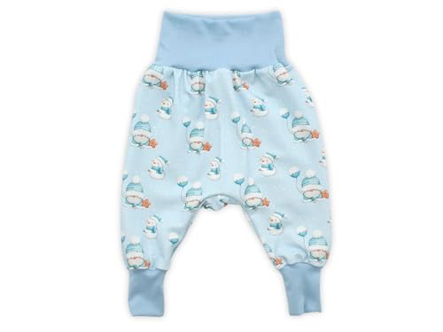 Kleine Könige Pumphose Baby Jungen Hose · Modell Winter Schneemann Schneewichtel, hellblau · Ökotex 100 Zertifiziert · Größe 86/92 von Kleine Könige