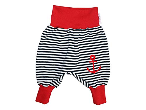 Kleine Könige Pumphose Baby Jungen Hose · Modell Anker Streifen Marine, rot · Ökotex 100 Zertifiziert · Größen 62/68 von Kleine Könige