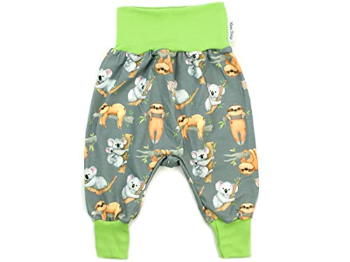 Kleine Könige Pumphose Baby Jungen Hose · Modell Koala Faultier grau, Lemon · Ökotex 100 Zertifiziert · Größe 122/128 von Kleine Könige