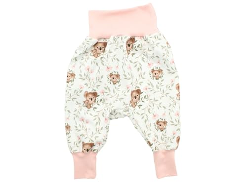 Kleine Könige Pumphose Baby Mädchen Hose · Modell Bambus Sweet Koala weiß, Altrosa · Ökotex 100 Zertifiziert · Größe 50/56 von Kleine Könige